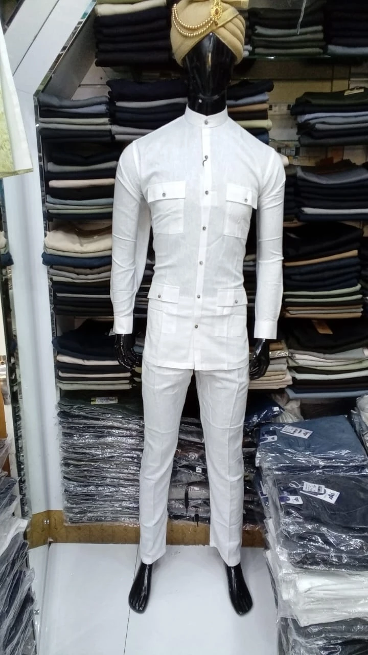 Élégance Masculine – Tissu Haut de Gamme Inspiré de Dubaï