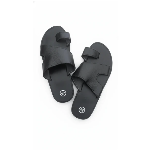 Sandales Homme Noires avec Entredoigt – Design Épuré et Bride Large Ajourée – Anaizan Mali