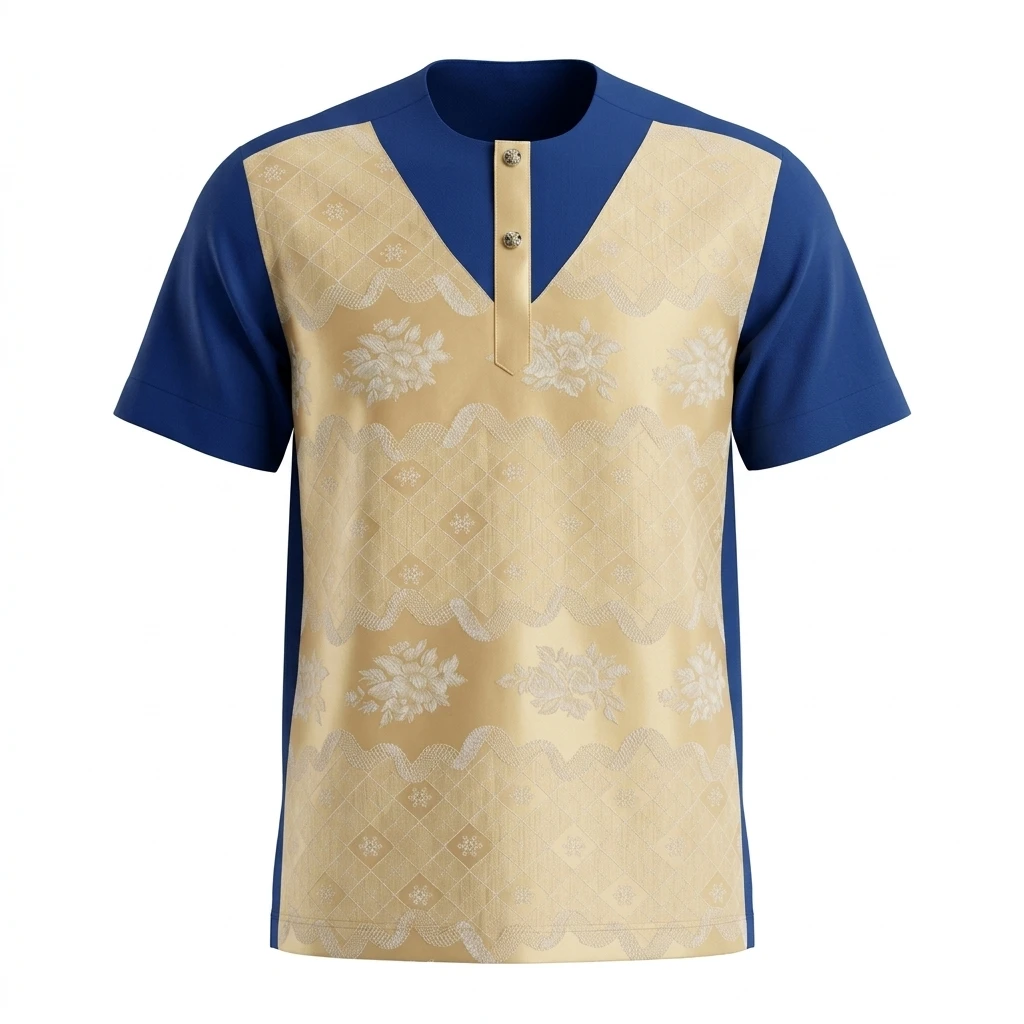 Chemise Bleue et Dorée