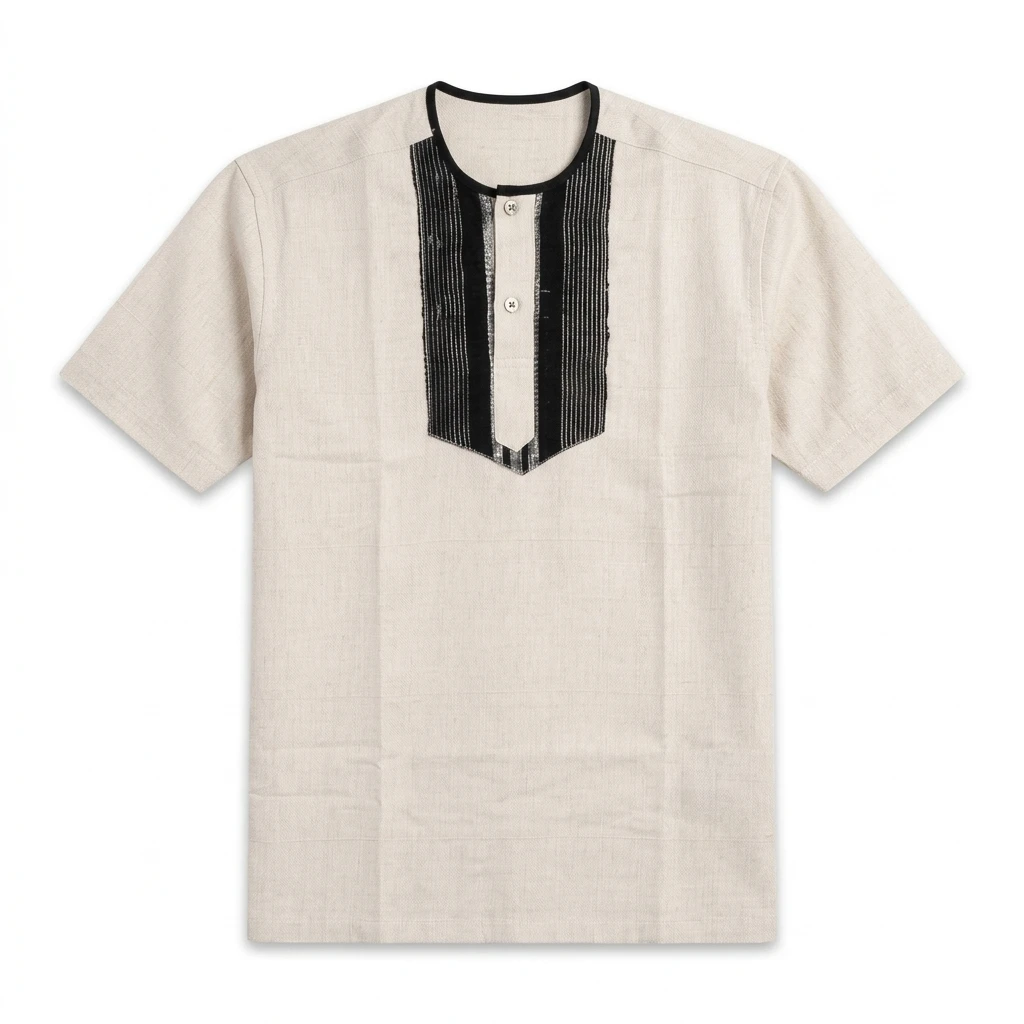 Chemise Grise Broderies N...