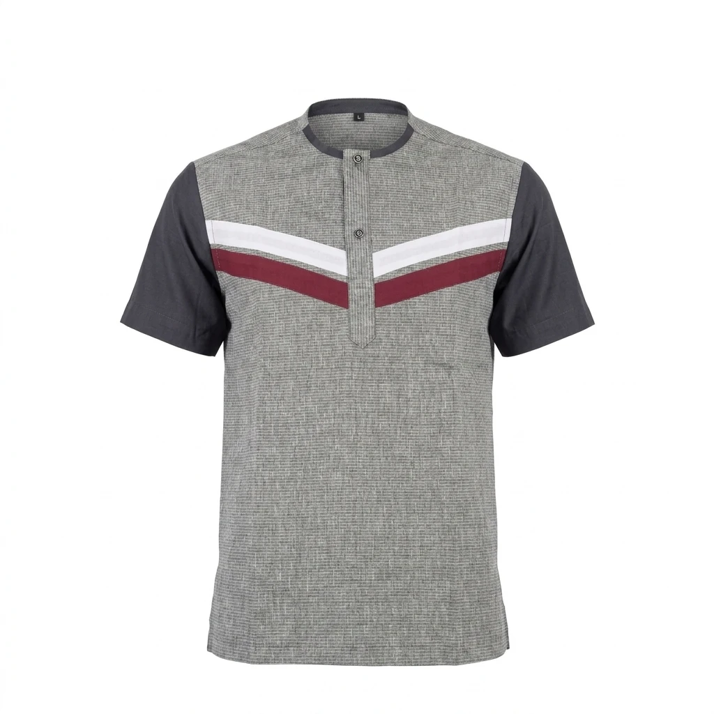 Chemise Grise Motif Chevron