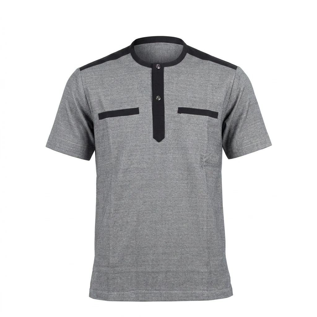 Chemise Grise Broderies Noires