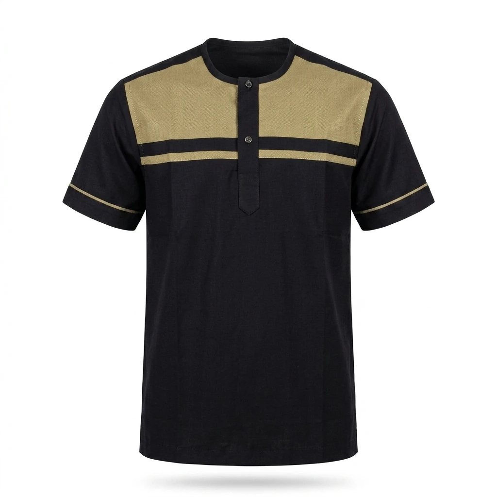 Chemise Noire et Beige Bi...