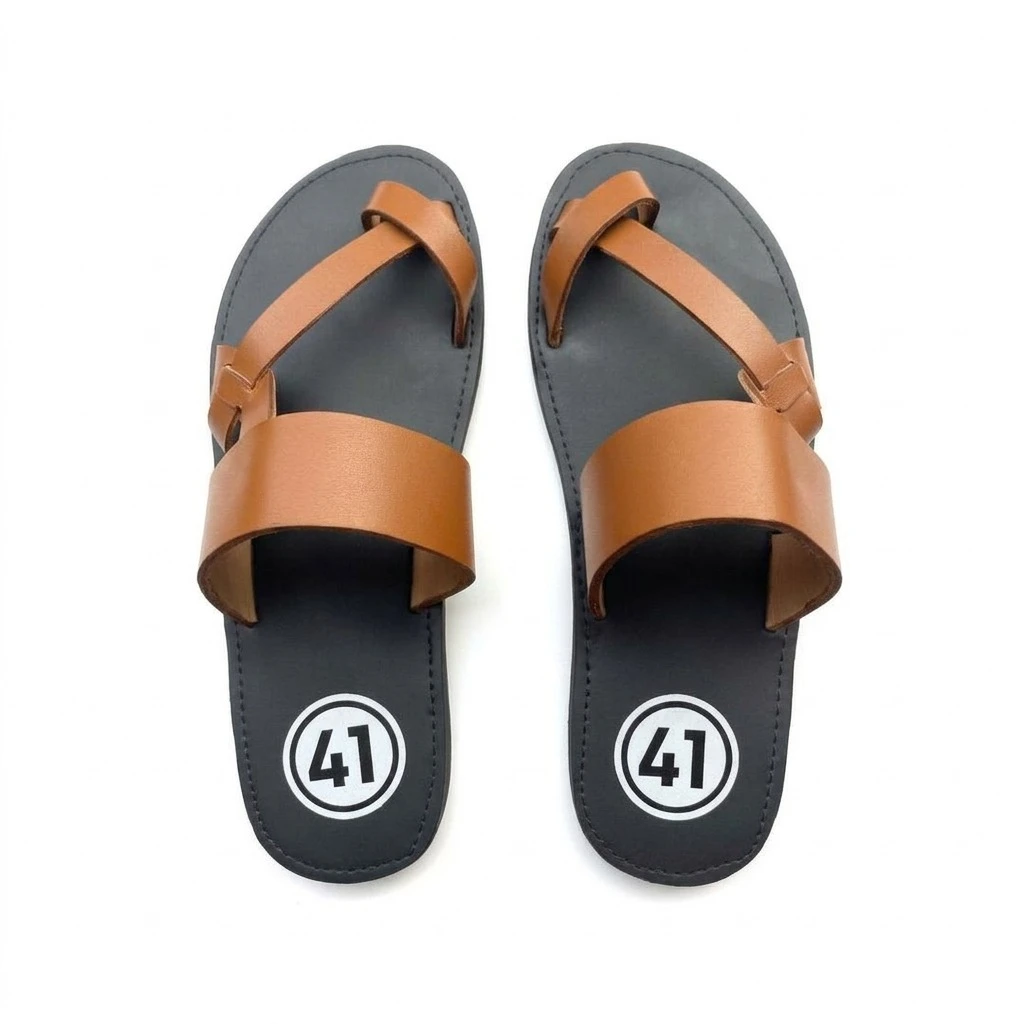 Sandales Asymétriques en Cuir Camel