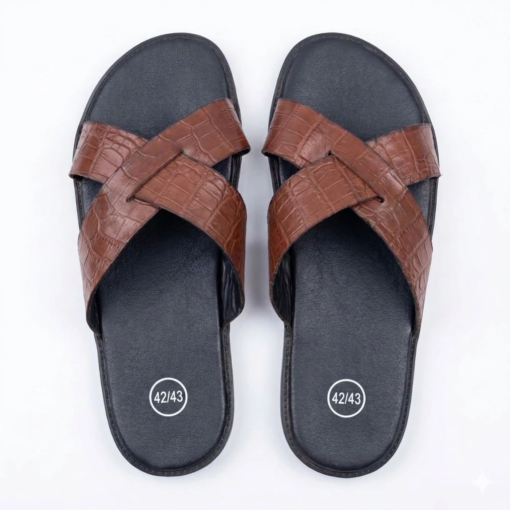 Mules Croisées Effet Croc...